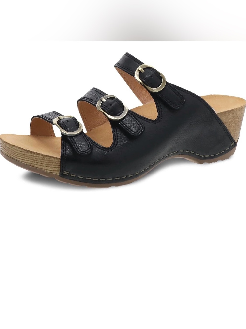 Dansko Women's Tarin Milled Burnished Black Sandals Size 40EU NWOB